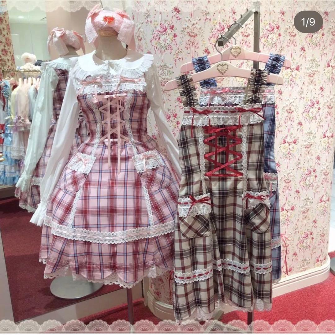 予約完売！裾スカラップタータンチェックジャンパースカート - メルカリ