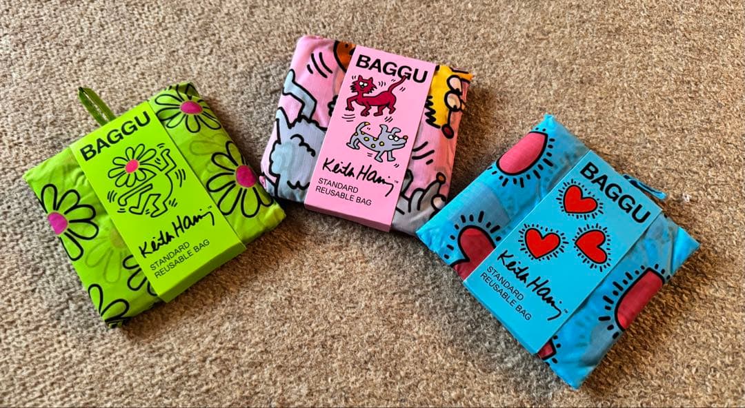 新品未使用BAGGUエコバッグ:キースヘリングKeith Haring pc-baggu-khby-00.jpg