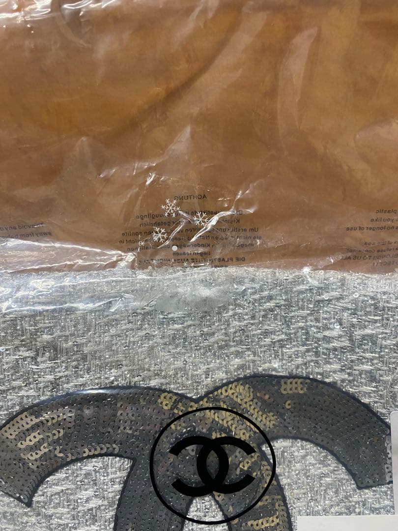 未使用☆シャネル☆ココマーク☆ツイード スパンコール☆トートバッグ