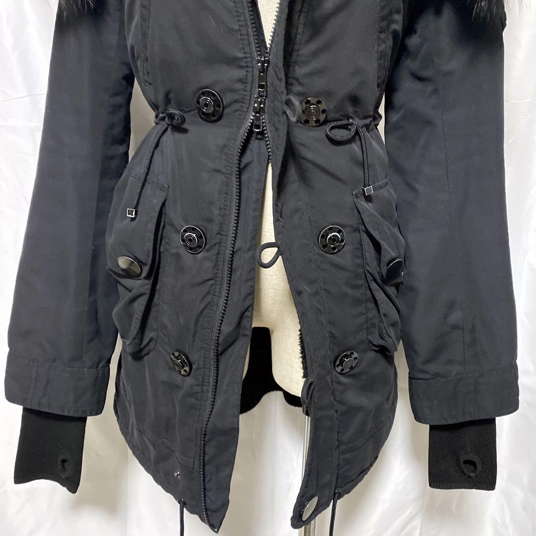 y2k 平成ギャル ファー付き モッズコート フェアリーグランジ 黒