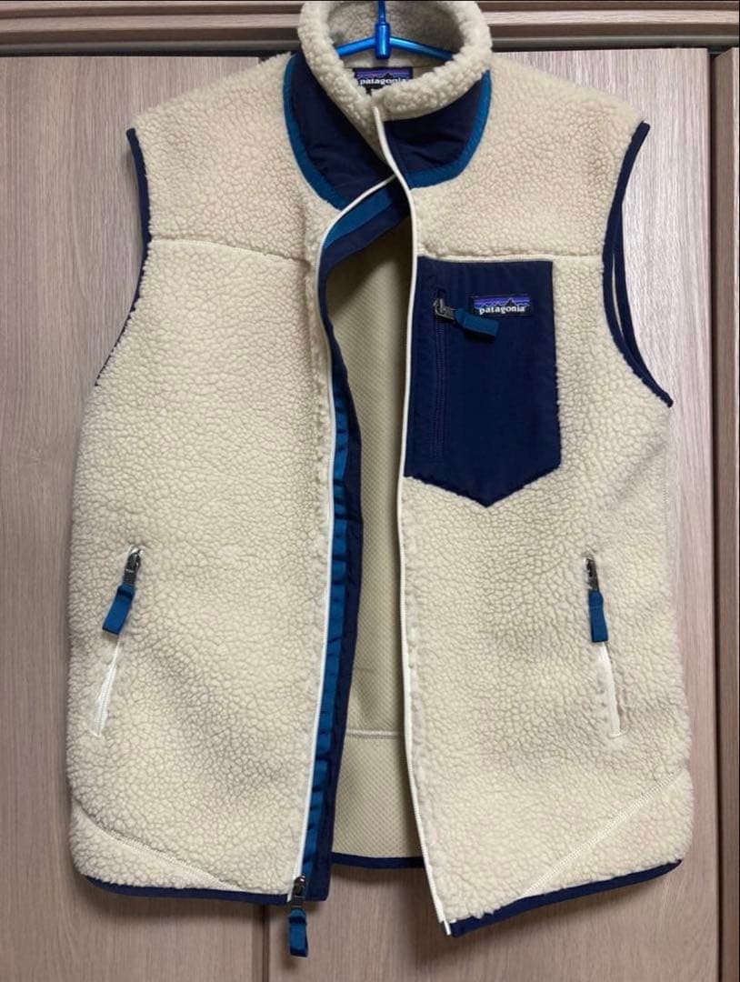 patagonia フリース ベスト S クリーム/ネイビー　レトロx 中古・古着通販】Patagonia (パタゴニア) レトロXフリースベスト