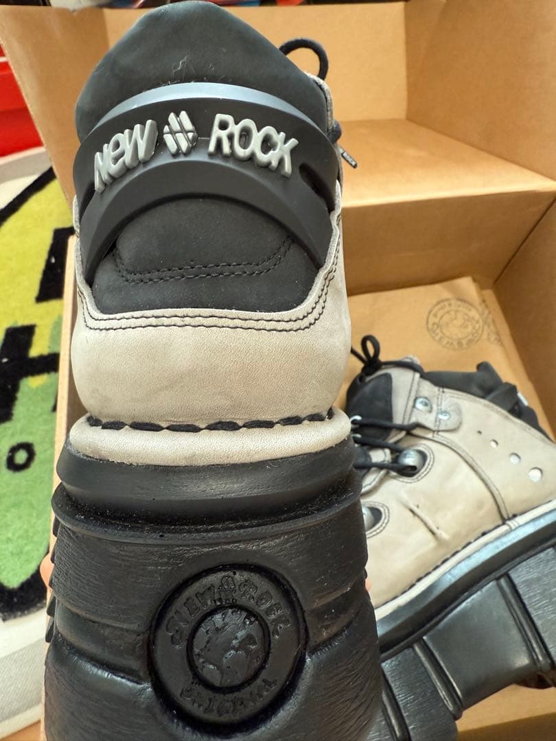 NEW ROCK ニューロック グレー ボリュームソールブーツ あおばくん着用