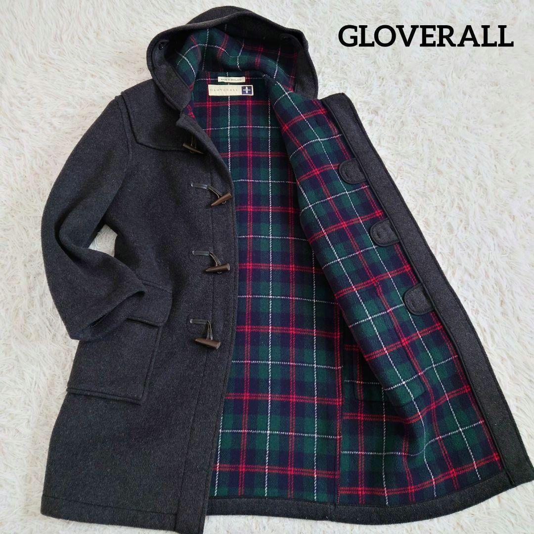 グローバーオール　ダッフルコート　グレー　裏地チェック　40　L相当　英国 中古・古着通販】GLOVER ALL (グローバーオール) ダッフルコート