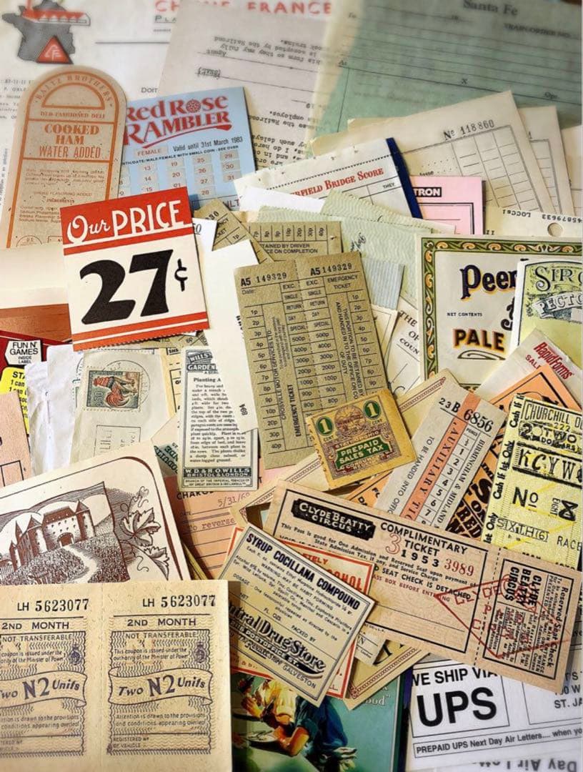 ☆ 断捨離！紙もの詰め込みBOX ☆ 80サイズ 海外 ヴィンテージ 紙もの