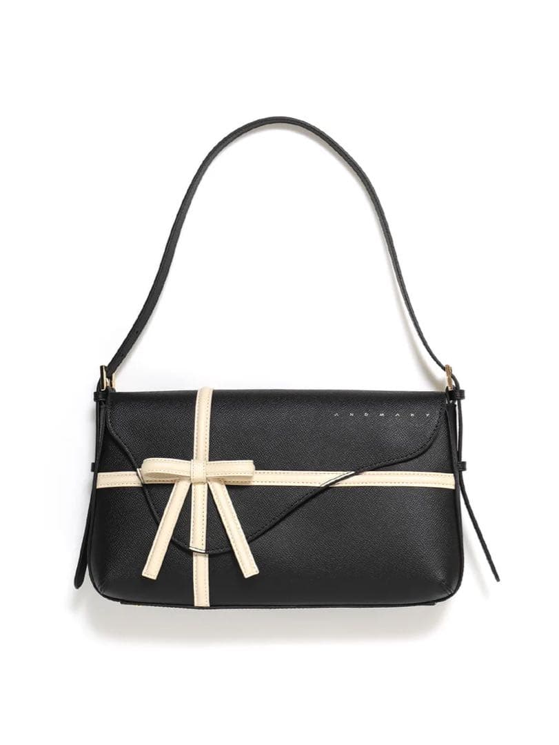 バッグ Valentine ribbon leather bag / black ANDMARY】Valentine ribbon leather bag