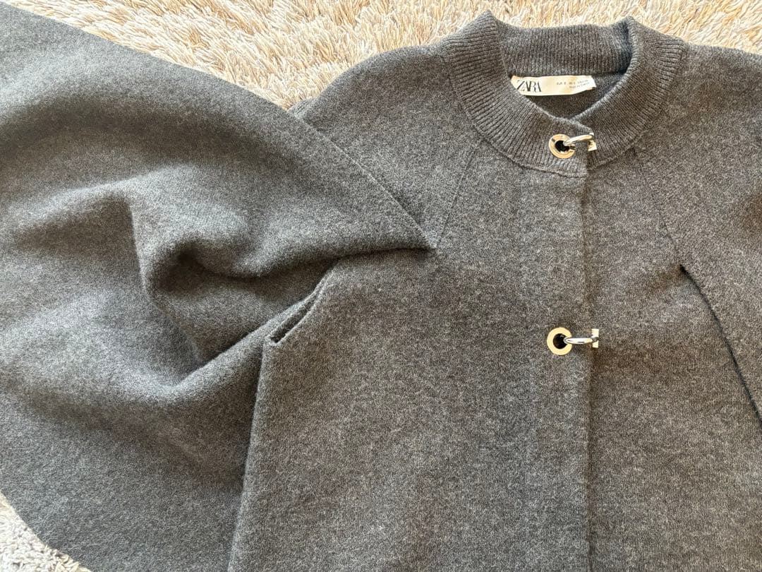 ZARA ニットケープコート サイズS - メルカリ