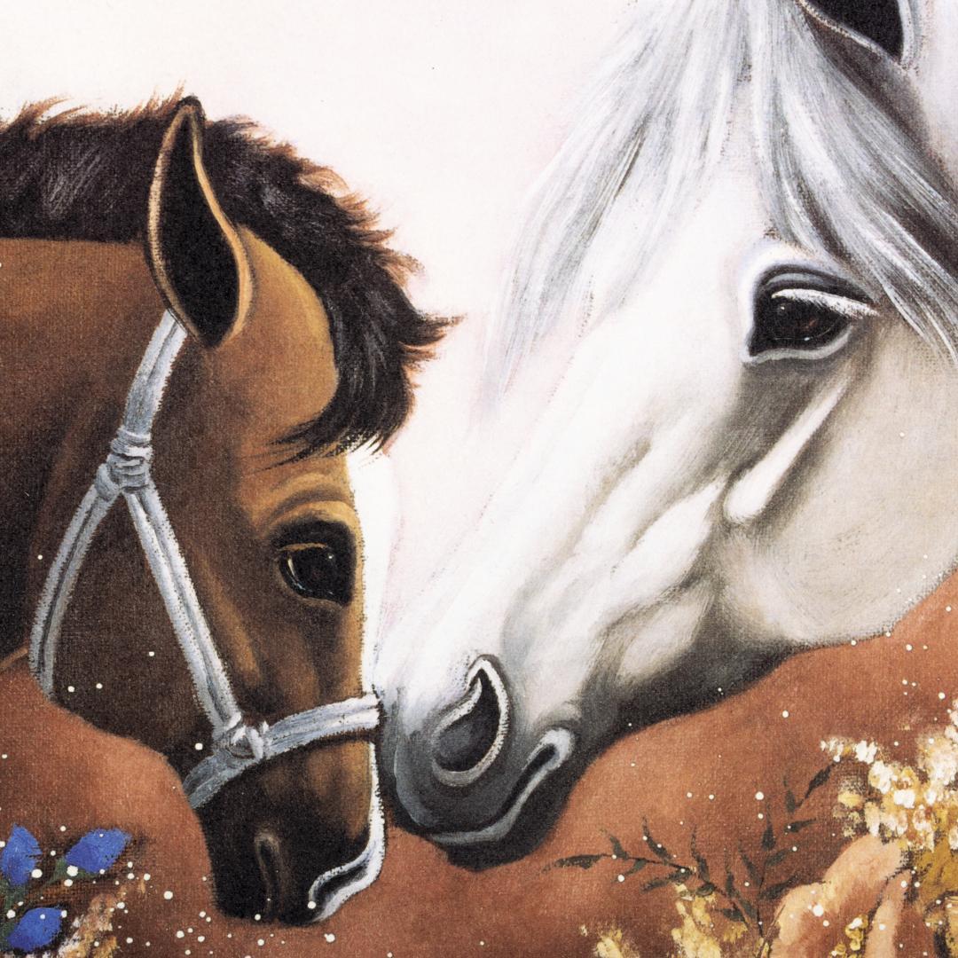 木製額装済み 朝比奈マリア作 版画 馬 外寸41×37cm アクリル板 吊り