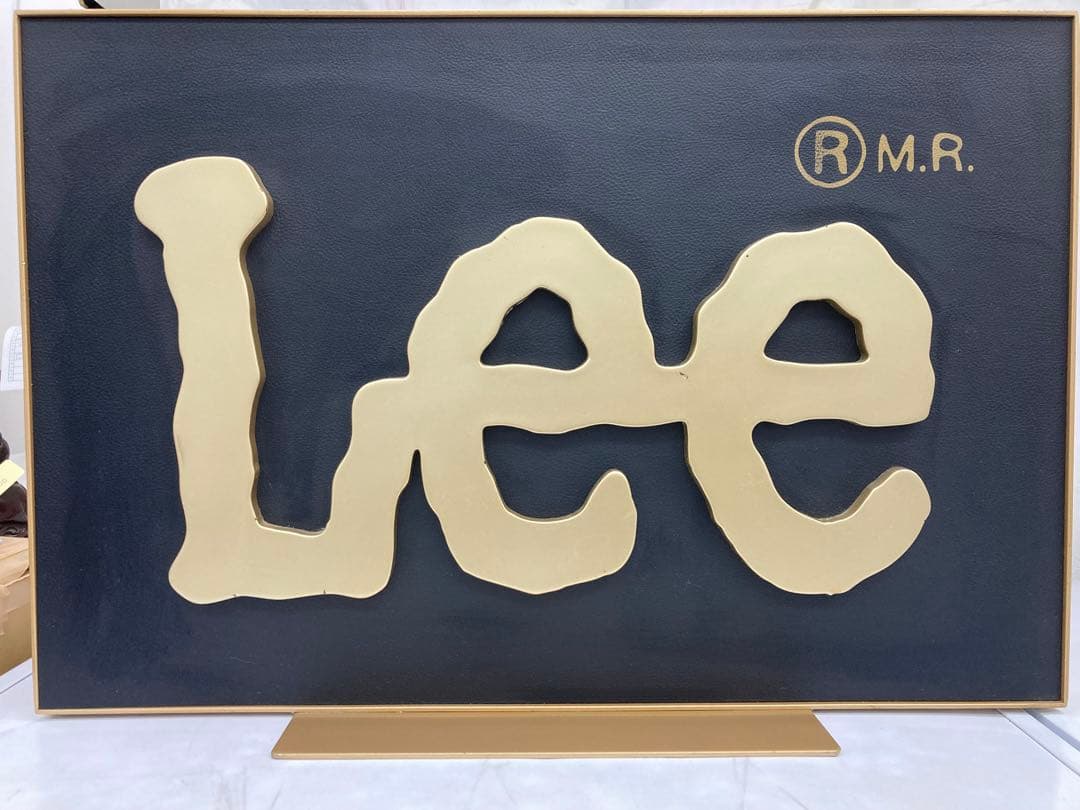 【激レア✨】Lee 立体ロゴ アートパネル　アンティーク　看板 アートパネル 油絵 立体絵 3D絵 レトロ ブリキ看板 大判 アメリカン