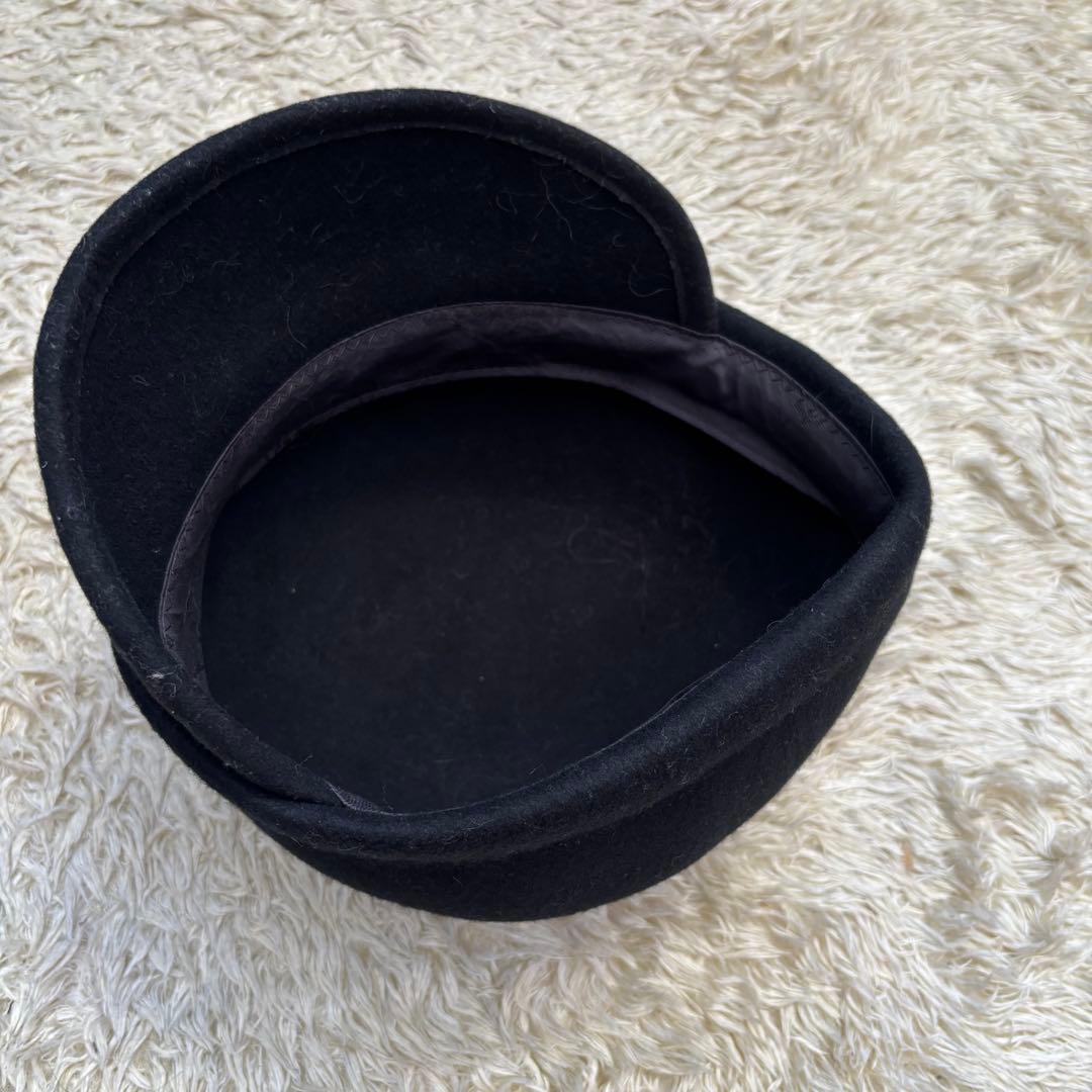 CA4LAカシラ アシンメトリー ウール キャスケット ブラック 日本製