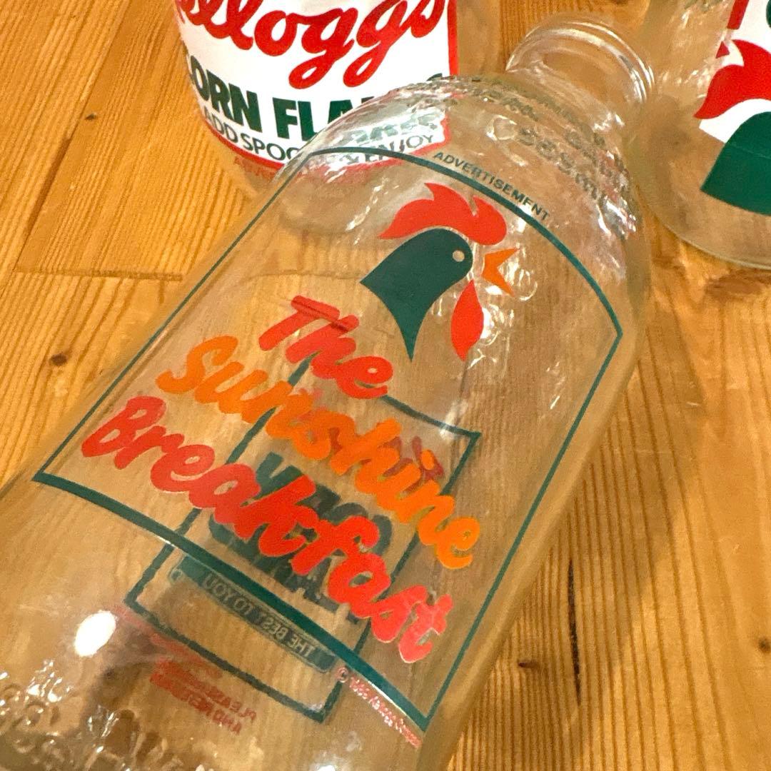 80年代 ケロッグ ボトル 牛乳瓶 セット コーネリアス トニータイガー