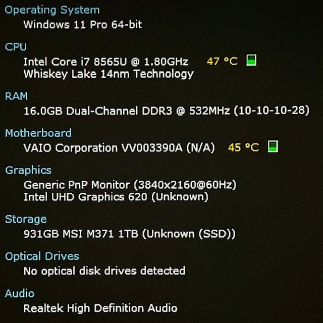 《優良美品》フラッグシップ！Corei7！新品SSD！4K！LTE！ VAIO