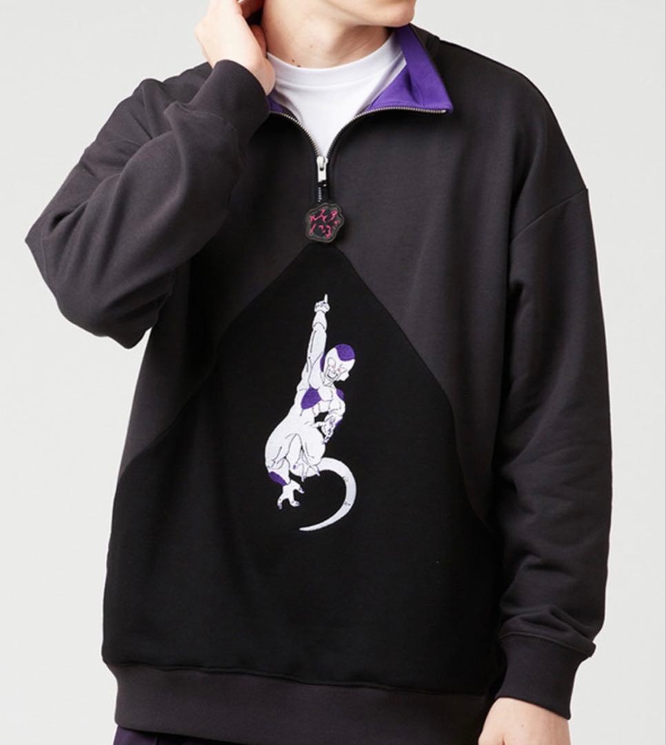 デスボール　裏毛ハーフジップスウェット　ドラゴンボール　Lサイズ ドラゴンボールZ」フリーザの“デスボール”ジップや戦闘力“53万”な