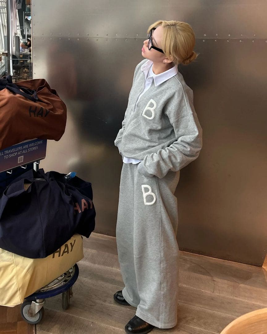 Bibiy. B. CLUB PREPPY セットアップ グレー BIBIY. MADE | B. CLUB PREPPY TOP GRAY｜Bibiy.