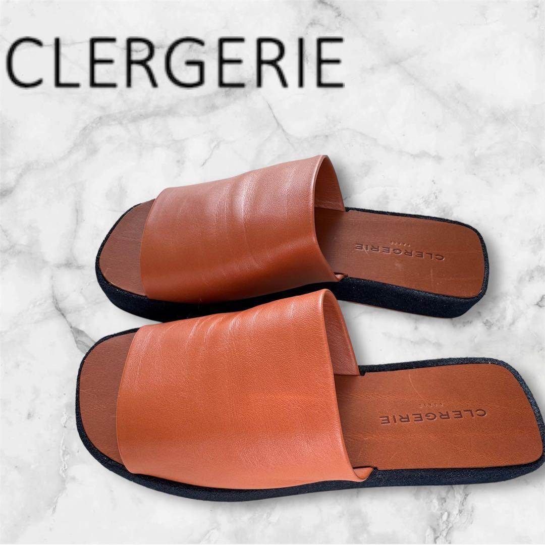 CLERGERIE クレジュリー フラットサンダル 36 オレンジ ブラウン