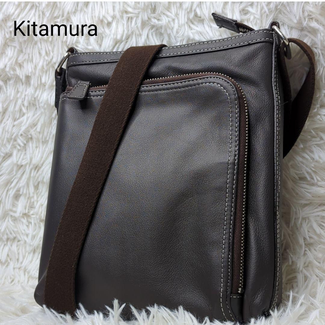 キタムラ ショルダーバッグ レザー ブラウン 高田純次プロデュース