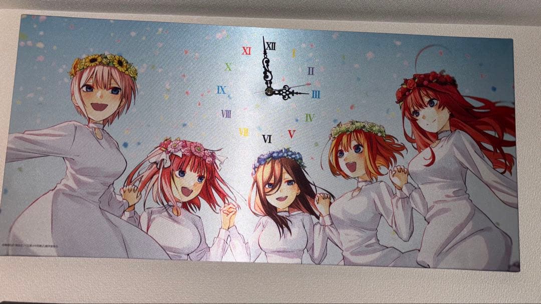 五等分の花嫁 壁掛け時計　テキスタイルパネルクロック キャンバスボード ED 五等分の花嫁 壁掛け時計 テキスタイルパネルクロック キャンバスボード ED