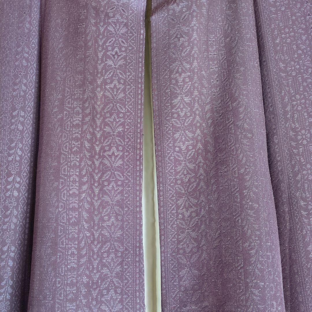 紫色 小紋 着物 袷 お召 手抜い 正絹 キラキラ K141 袷 お召し物 着物 小紋 付け下げ 化繊 洗える着物 ヨット 紫