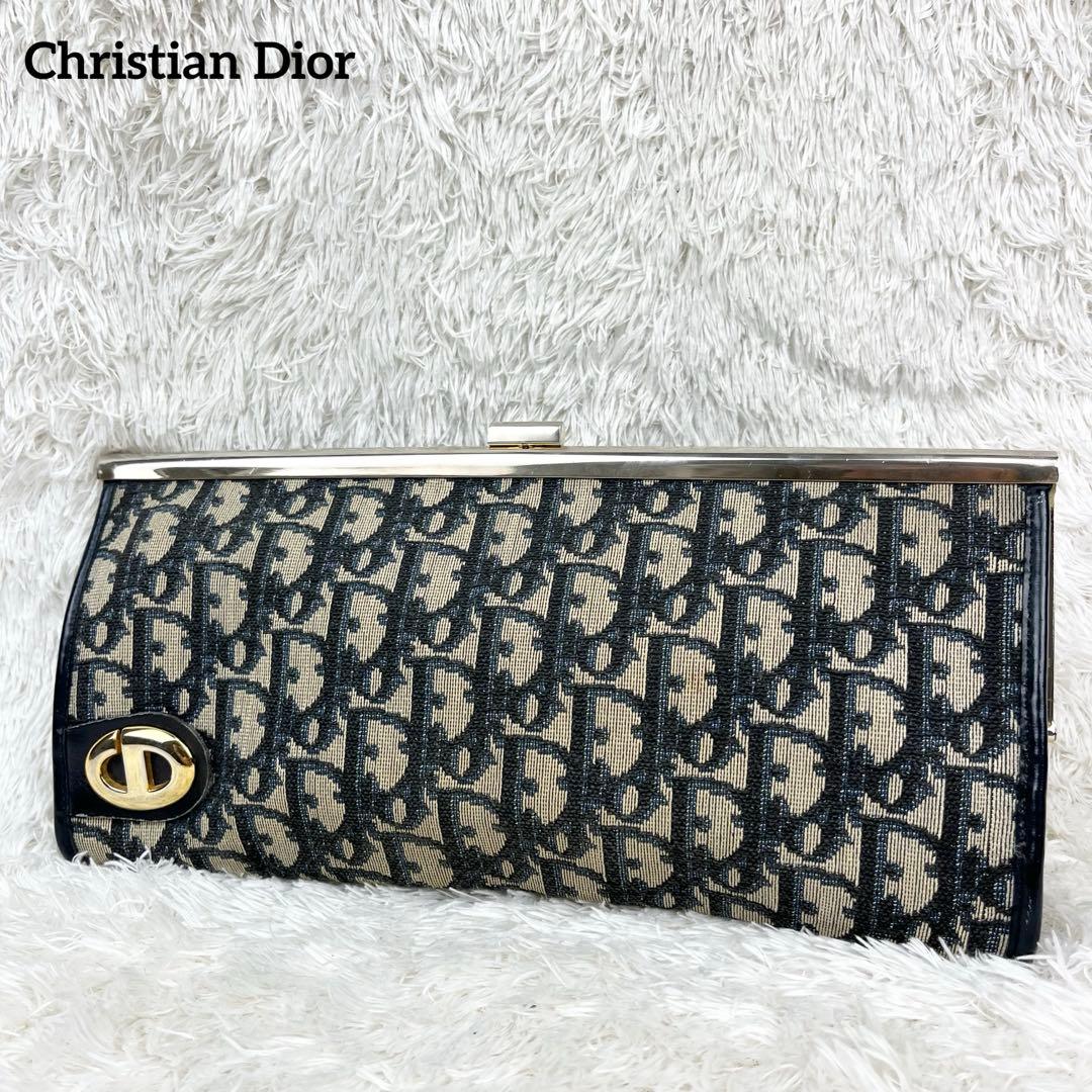 極美品】クリスチャンディオール トロッター がま口 クラッチバッグ