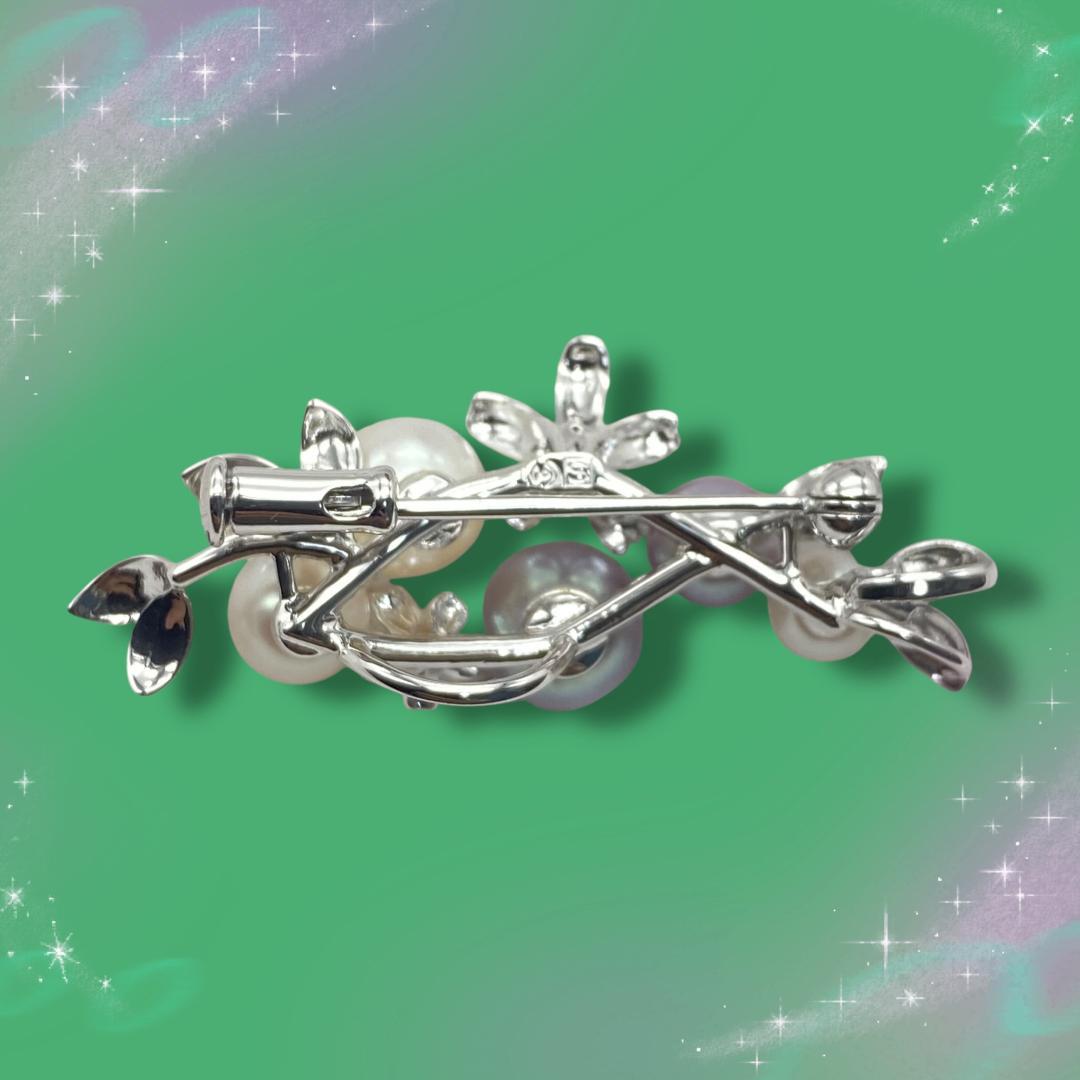 《超美品》 タサキ パールブローチ フラワー SV925