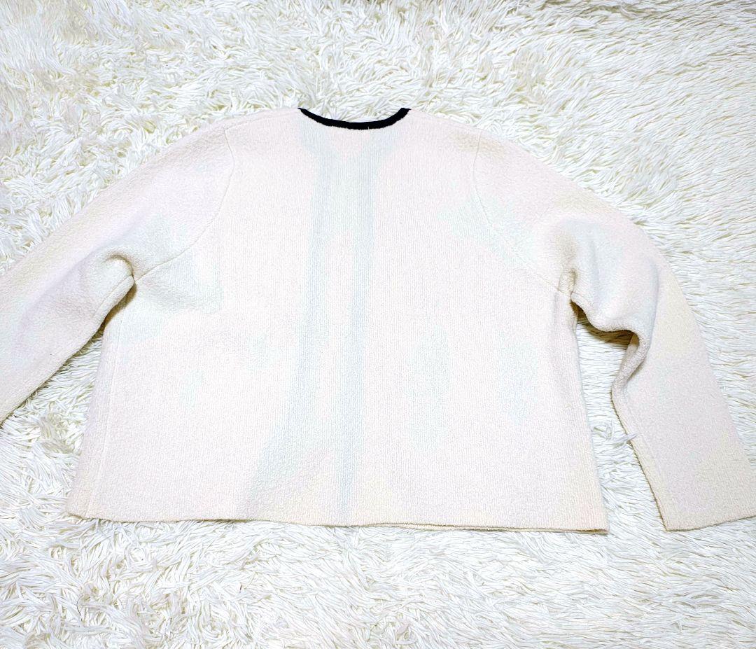 美品 ボールジィ ブークレーニット ウール カーディガン ホワイト