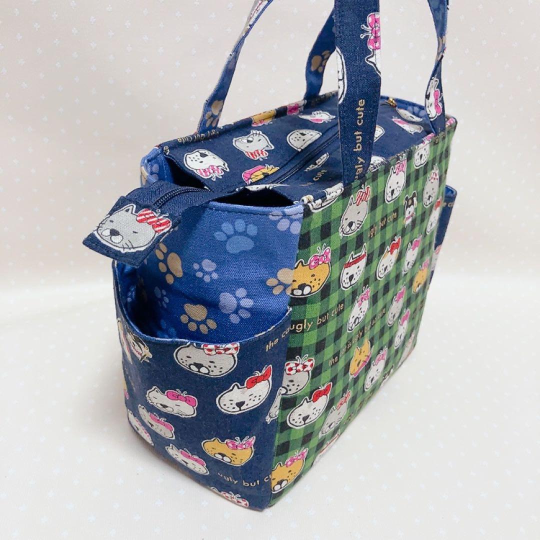 チャッピー様専用。 A4サイズ トートバッグ ポーチ ねこ生地パッチワーク