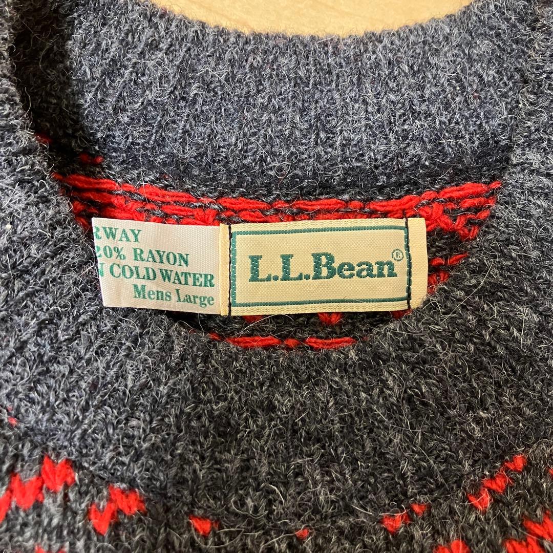 80s L.L.Bean バーズアイ 赤 ノルウェー製