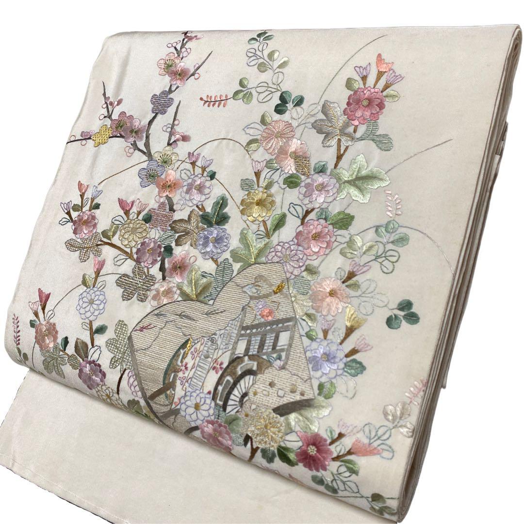 【専用です】季節の花々と読み本 総刺繍 袋帯 Web限定販売品！” 【大西織物】 特選西陣織本袋帯 「花市松」 抜きん出