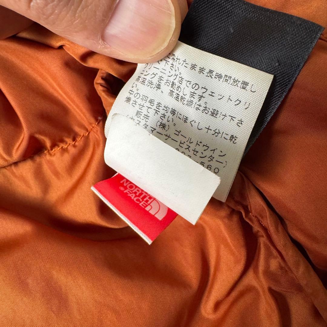 THE NORTH FACE センターロゴ ヌプシ ダウンジャケット オレンジ