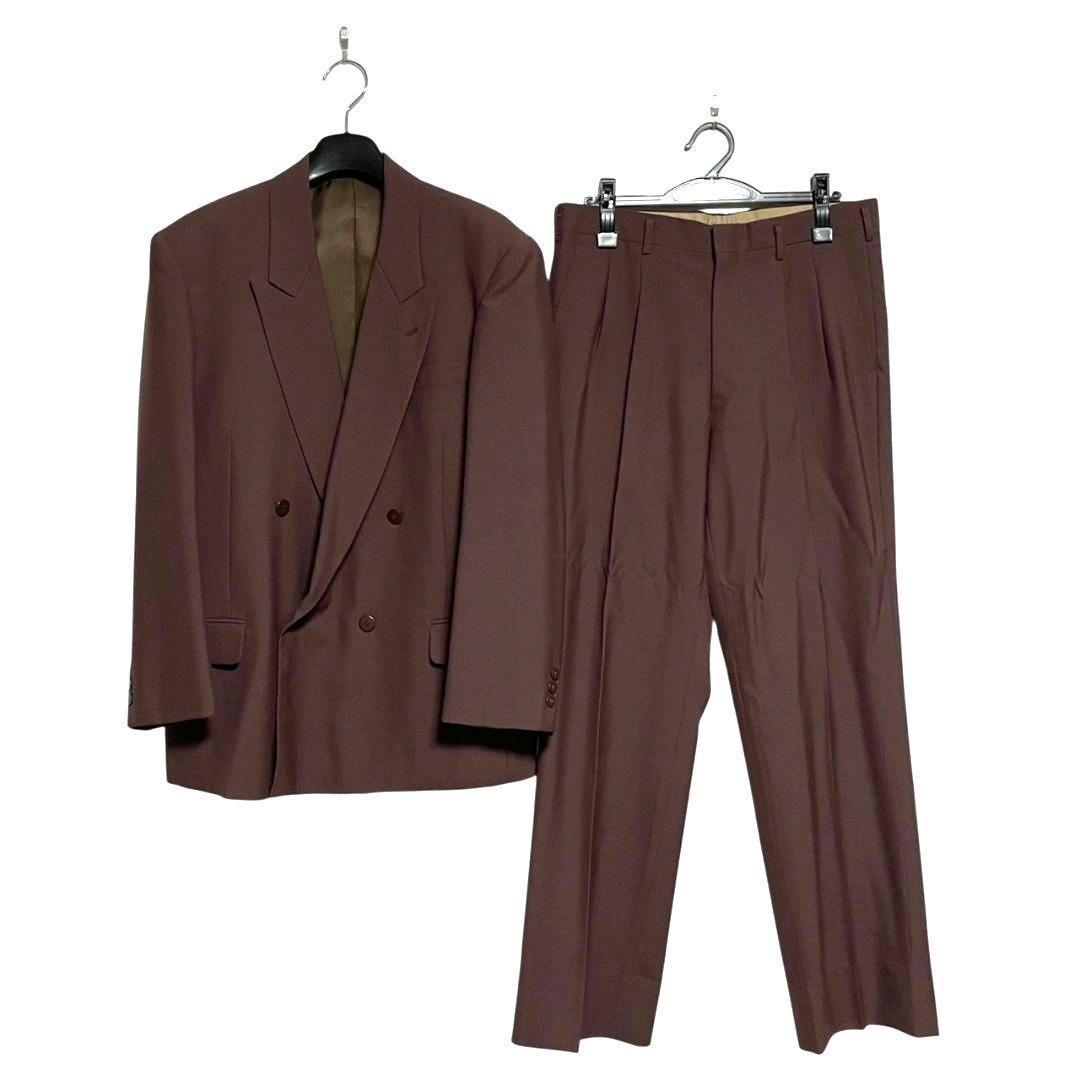 ダブルスーツ セットアップ ツータック 昭和レトロ ヴィンテージ 赤茶