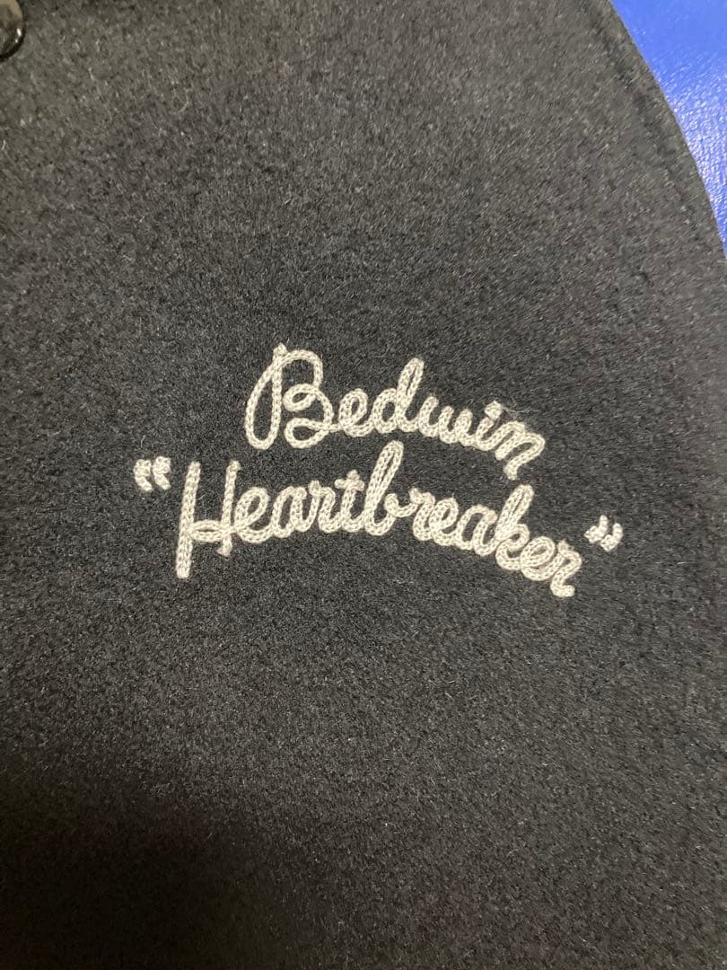 BEDWIN スタジャン アワードジャケット ベドウィン 青黒メルトン 野村