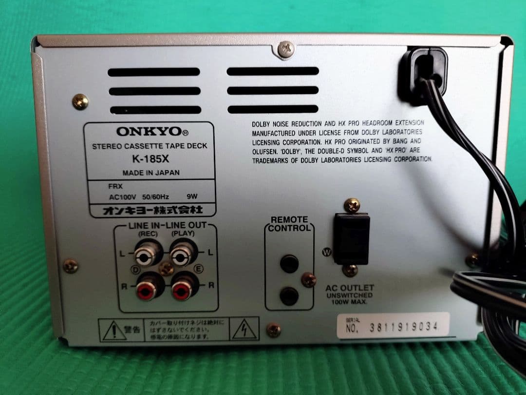 ONKYO INTEC K-185X ステレオカセットデッキ 取扱説明書付き - メルカリ