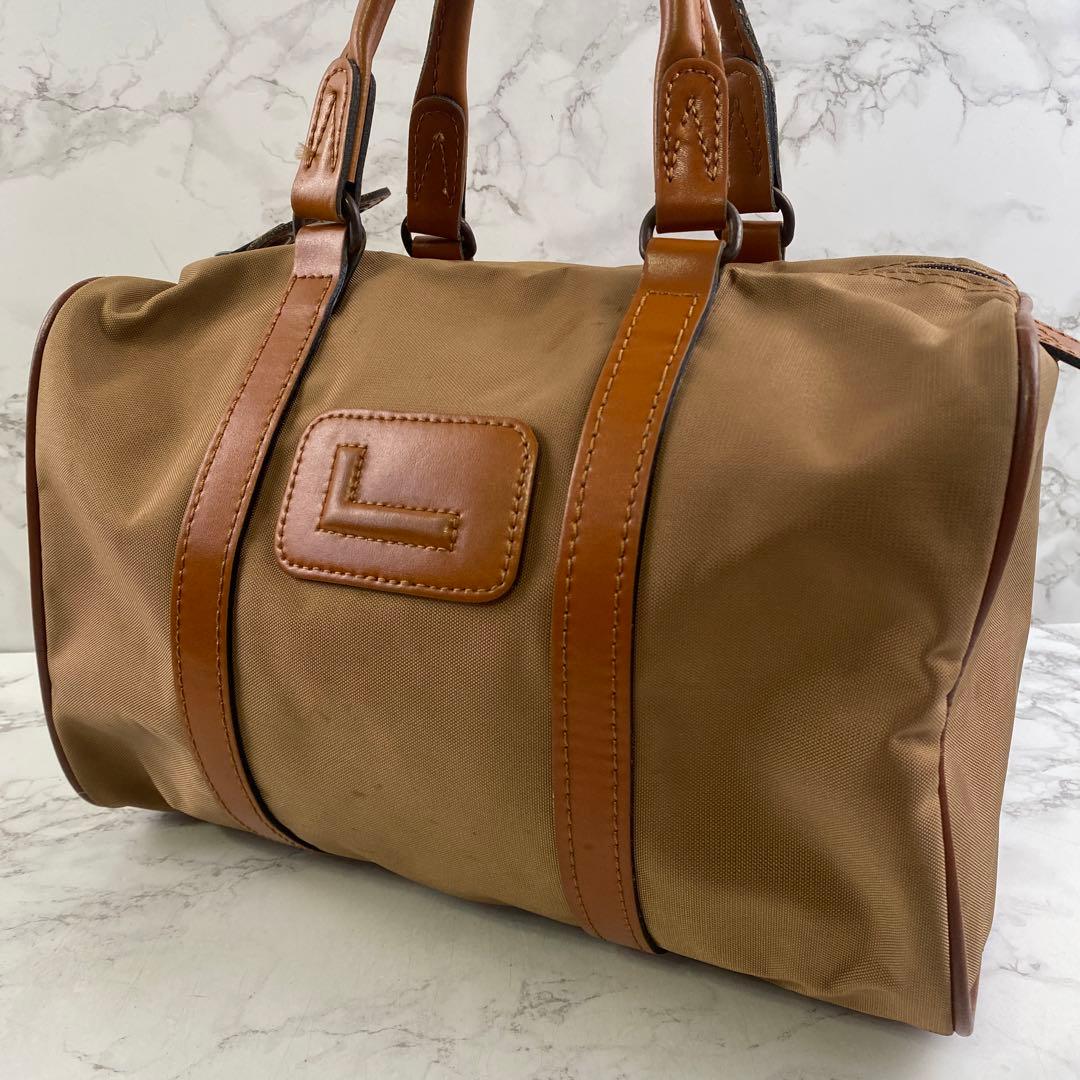 LANCEL ランセル ナイロン×本革 レザー ミニ ボストンバッグ - メルカリ