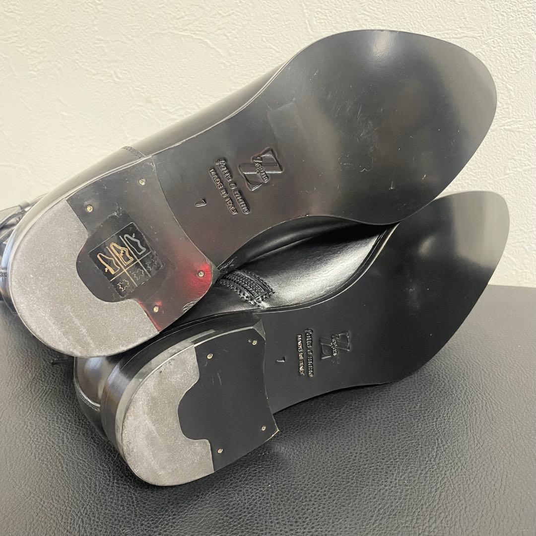 Ermenegildo Zegna (ゼニア)レザーブーツ 25.5cm 黒色