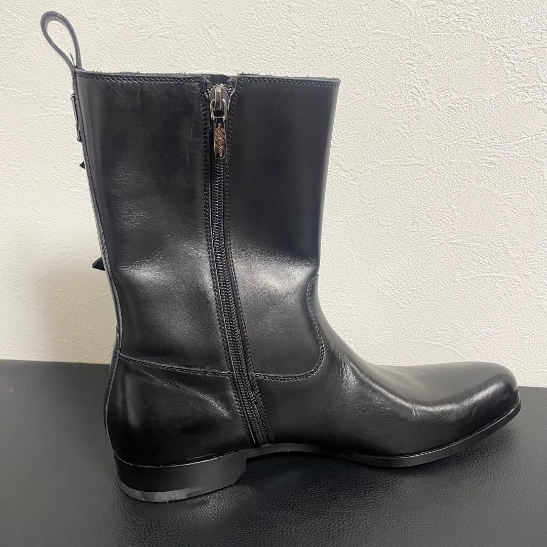 Ermenegildo Zegna (ゼニア)レザーブーツ 25.5cm 黒色