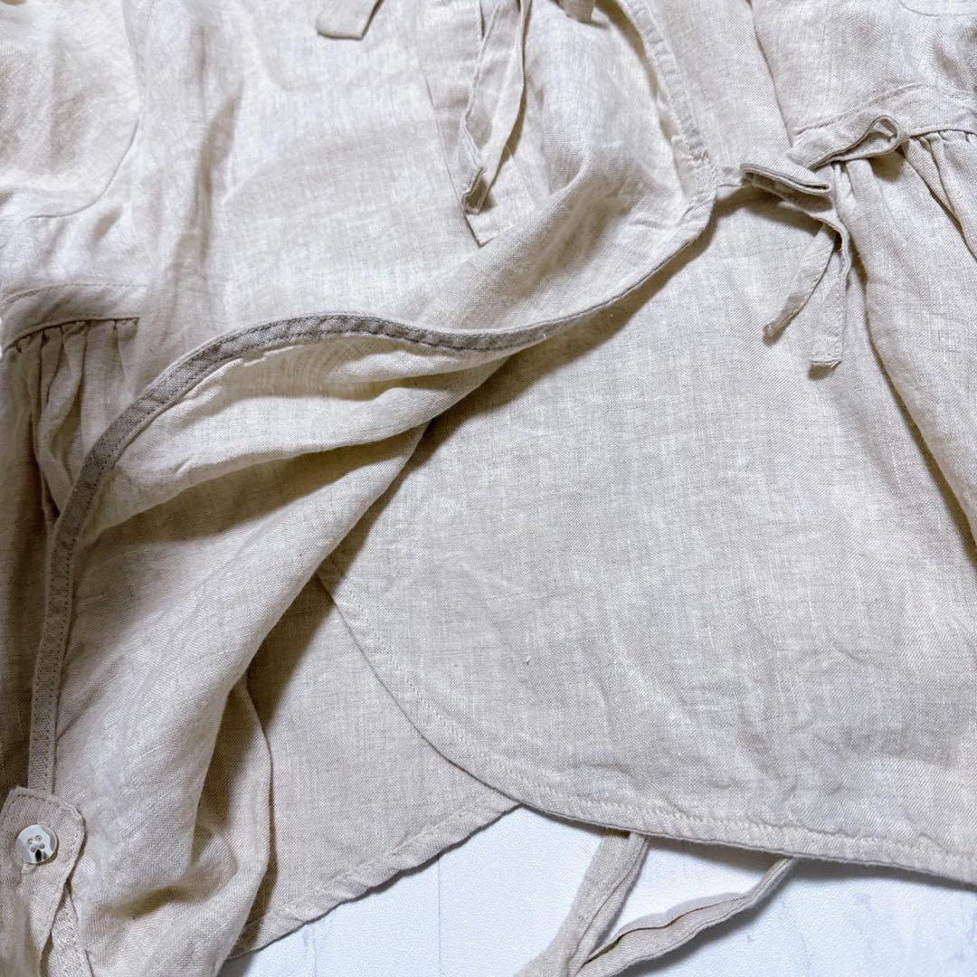 希少】KAPITAL リネン 100% カシュクールシャツ 刺し子 生成り - メルカリ