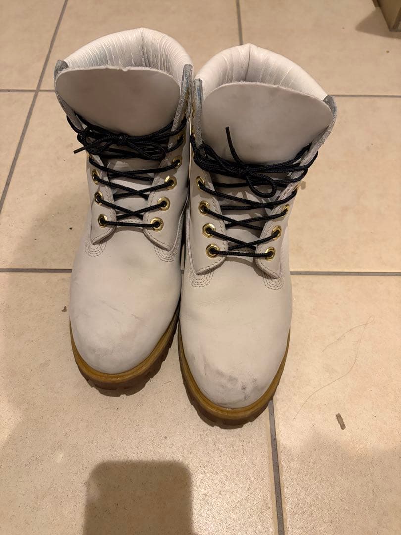 ティンバーランド　白　レア レア】ティンバーランド ブーツ 白 Timberland 27.5㎝ - メルカリ