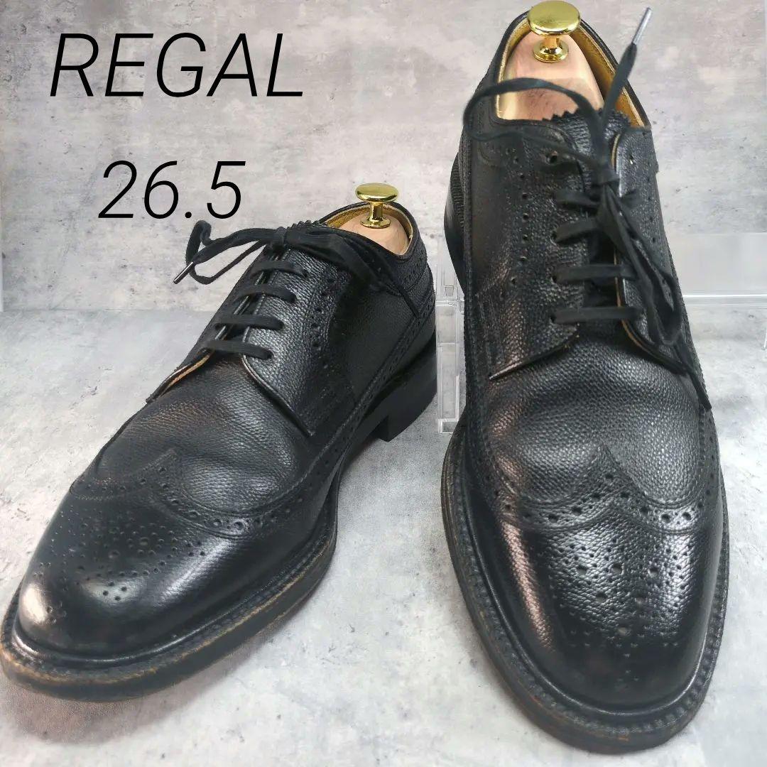 REGAL リーガルインペリアルグレード】革靴 黒 ウイングチップ 2235