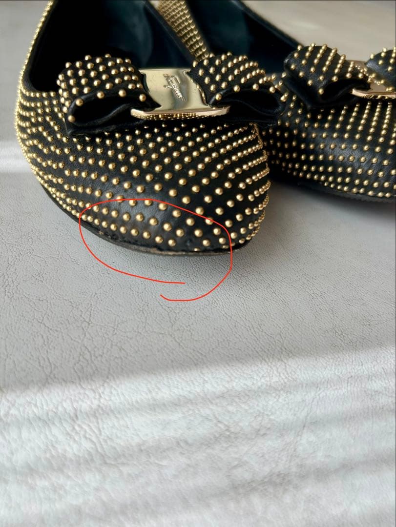 専用】フェラガモ スタッズ バレエシューズ 36.5