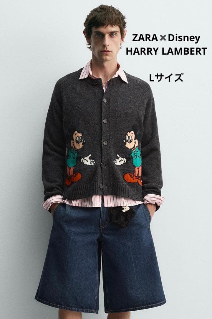 ZARA x Disneyミッキーマウスウールカーディガン Lサイズ - メルカリ