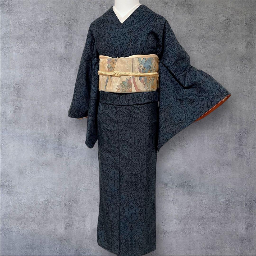 sy245 大島紬 紬着物 四点フルセット 身丈154裄丈63.5 - メルカリ