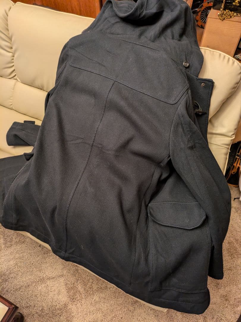 BENETTON カシミア混ウールダッフルコート ミッドナイトブルー イタリア製