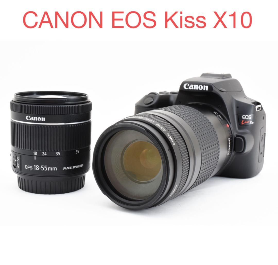 デジタル一眼レフカメラ canon kiss x10標準&望遠ダブルレンズセット キヤノン（Canon） Canon EOS Kiss X10 ダブルズームキット カメラ