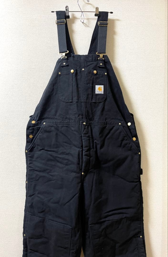 2002年 USA製 カーハート ダック ダブルニー オーバーオール ブラック 中古・古着通販】CarHartt (カーハート) ダブルニーオーバーオール