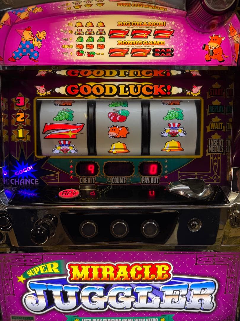 スーパーミラクルジャグラー　不要機　家庭用電源　実機 北電子 スーパーミラクルジャグラー 中古パチスロ実機 『ノーマル