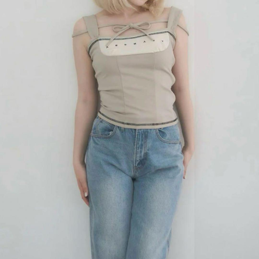 Andmary Luca stitch tops beigeの通販｜www.k4fashion.com