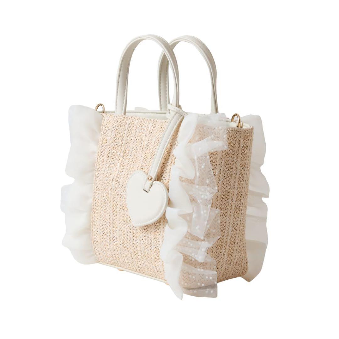 d*4様 DIANA カゴバッグ　シロゴウヒスムース/ベージュザツザイドットチュ 靴・バッグのダイアナ通販サイト ｜ KB5113: バッグ 【dianashoes.com】