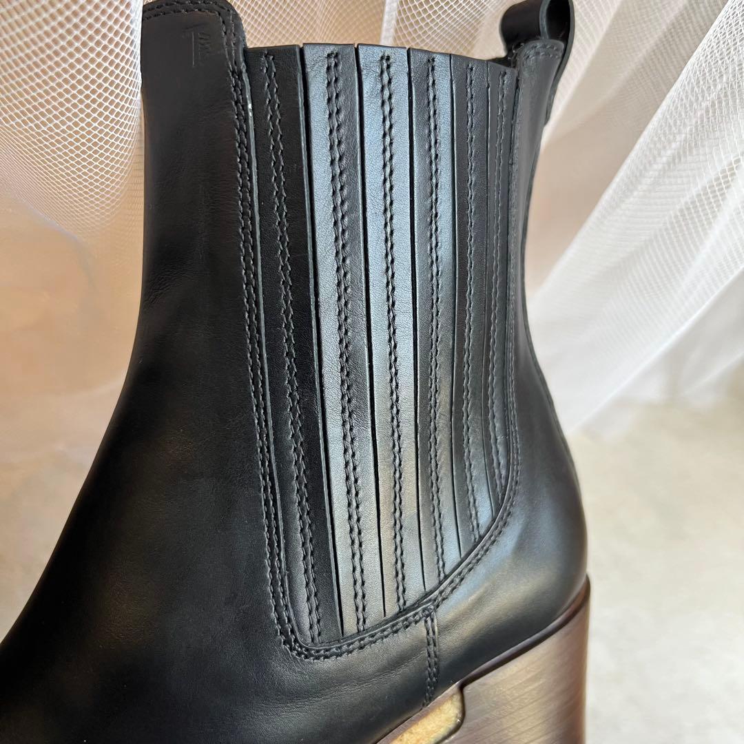 美品 トッズ　サイドゴア レザー ブーツ 24cm 24.5cm レディース