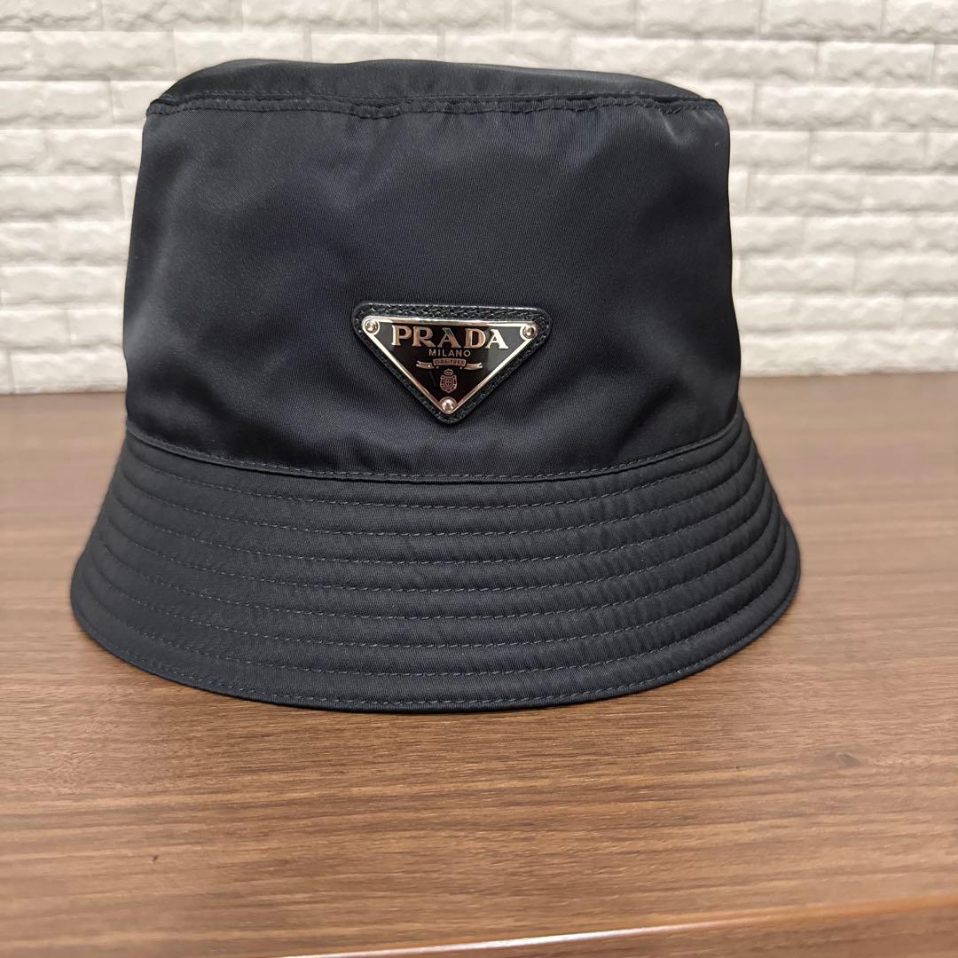 PRADA バケットハット Lサイズ RE-NYLON PRADA - プラダ PRADA バケットハット キルティング トライアングル