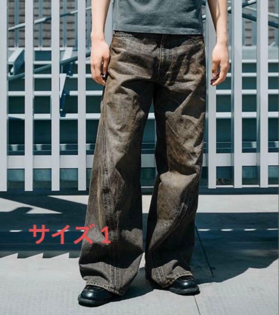 パンツ NYRFRGT 3D Twisted Wide Leg Jeans 3D TWISTED WIDE LEG JEANS(1 BLACK): NVRFRGT: MENS｜CONZ ONLINE STORE