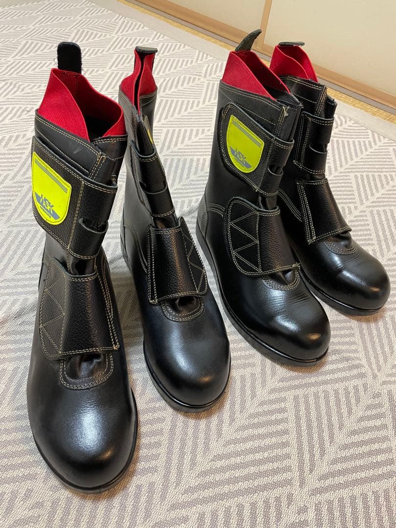 安全靴 27cm 黒/赤 滑り止め　ノサックス　2足 ノサックス 鍛冶鳶 安全靴 高所作業靴 本革JIS規格 ベロア革 N4050